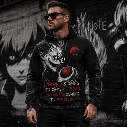 Dark Anime Reaper Graphic Shirt — Gothic Apple Horror T-Shirt — Sweatshirt — Hoodie & Zip Hoodie — S - Custom Fan Apparel Image 7