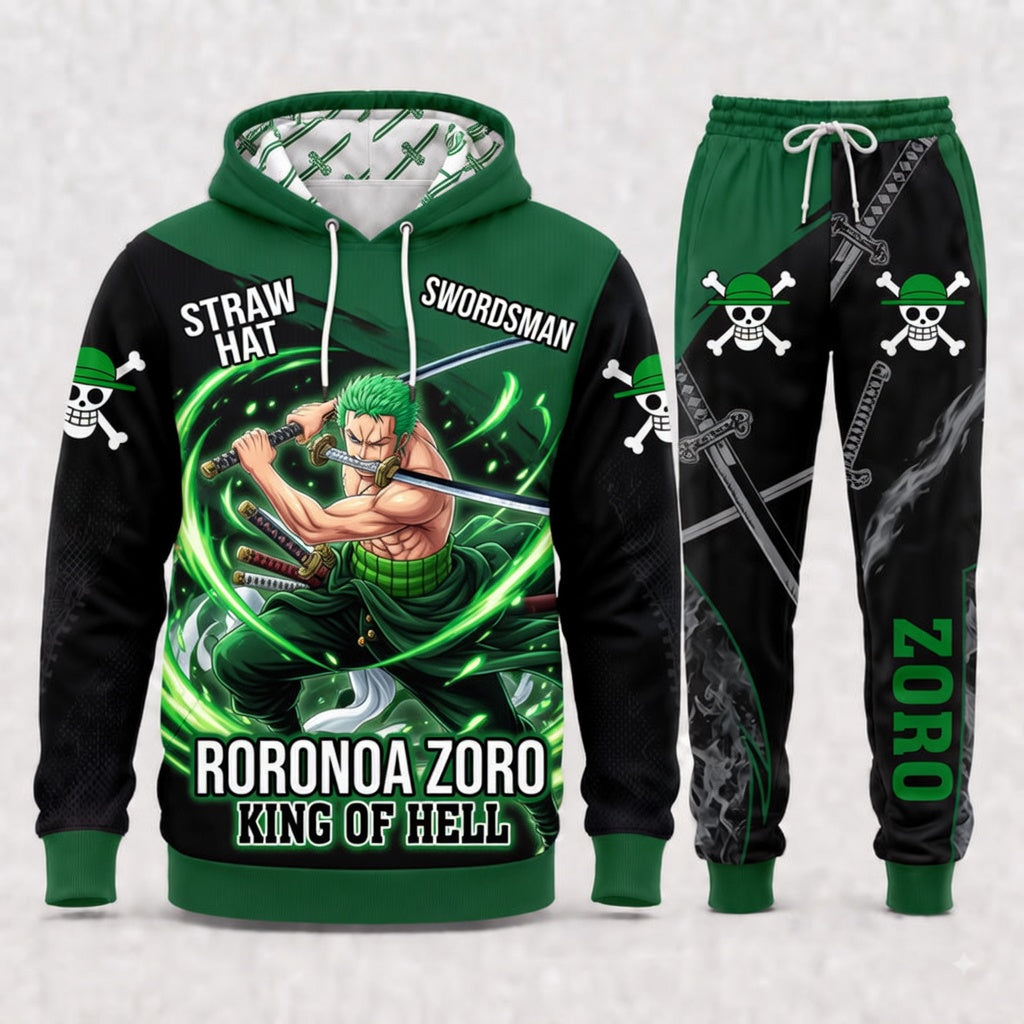 Roronoa Zoro Hoodie & Sweatpants Tracksuit Set — One Piece Inspired - Custom Fan Apparel Image 9