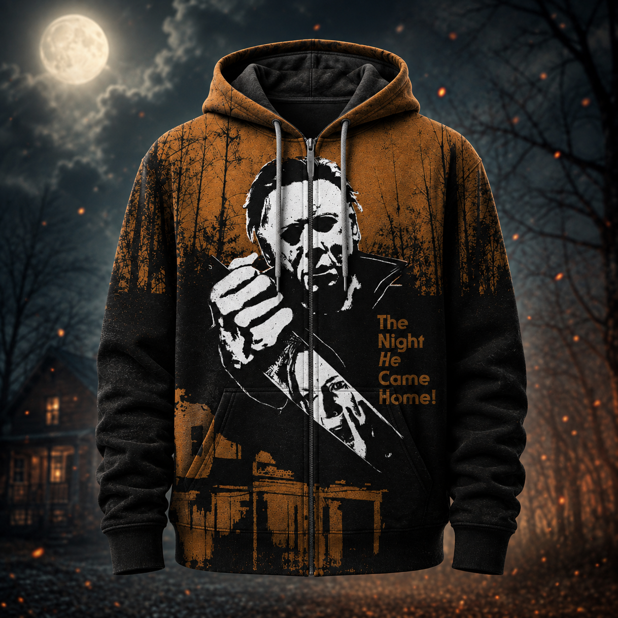 Halloween Horror Graphic Shirt — Vintage Slasher Inspired T-Shirt — Sweatshirt — Hoodie & Zip Hoodie - Custom Fan Apparel Image 7