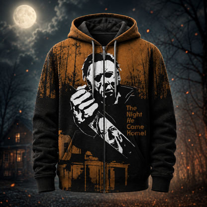 Halloween Horror Graphic Shirt — Vintage Slasher Inspired T-Shirt — Sweatshirt — Hoodie & Zip Hoodie - Custom Fan Apparel Image 7