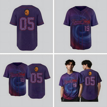 Custom Purple Anime Baseball Jersey, Spiral Ninja Inspired Personalized Shirt