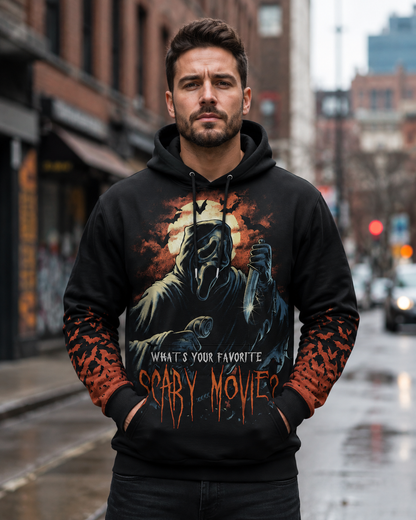 Halloween Ghost Mask Horror Shirt — Scary Movie Graphic T-Shirt — Sweatshirt — Hoodie & Zip Hoodie — - Custom Fan Apparel Image 7