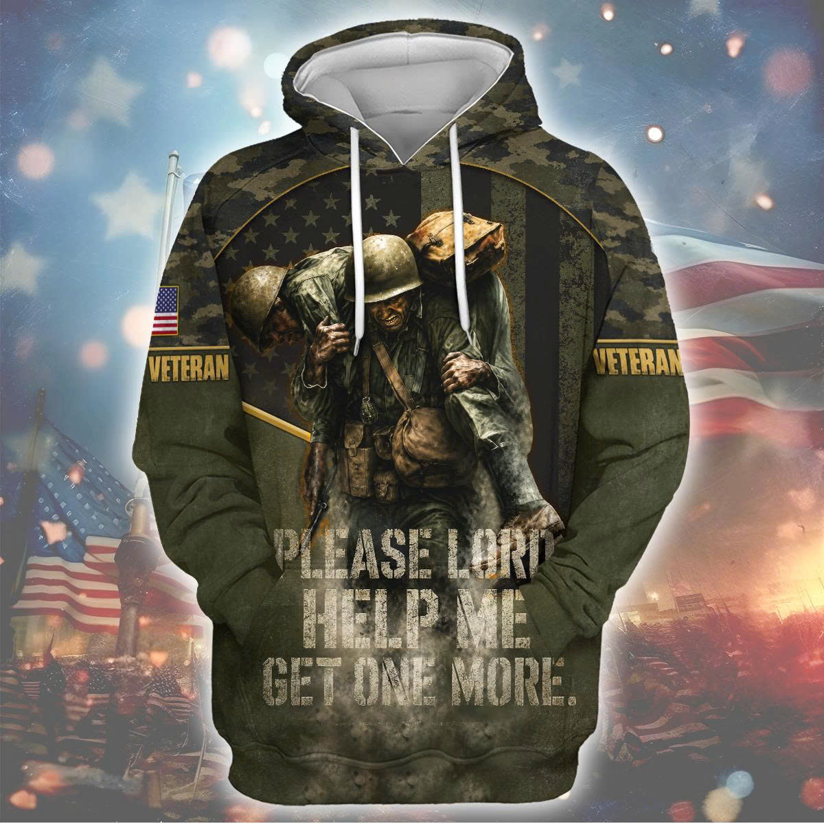 American Veteran Faith Shirt — Jesus Christ Veteran Graphic T-Shirt — Sweatshirt — Hoodie & Zip Hood - Custom Fan Apparel Image 5