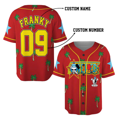 Custom One Piece Baseball Jersey Shirt, Personalized Cosplay Anime Style Team Uniform, Sports Fan Gift