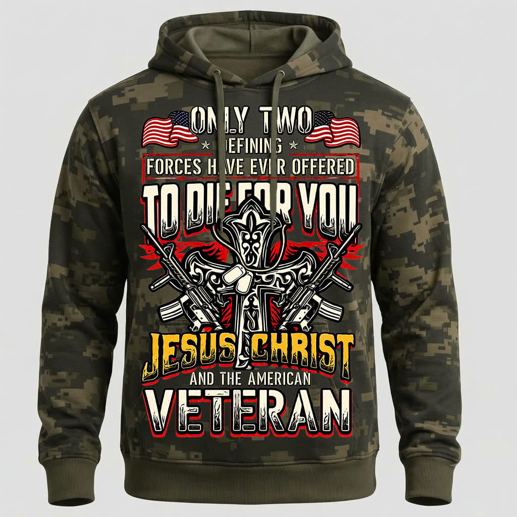 American Veteran Faith Shirt — Jesus Christ Veteran Graphic T-Shirt — Sweatshirt — Hoodie & Zip Hood - Custom Fan Apparel Image 5