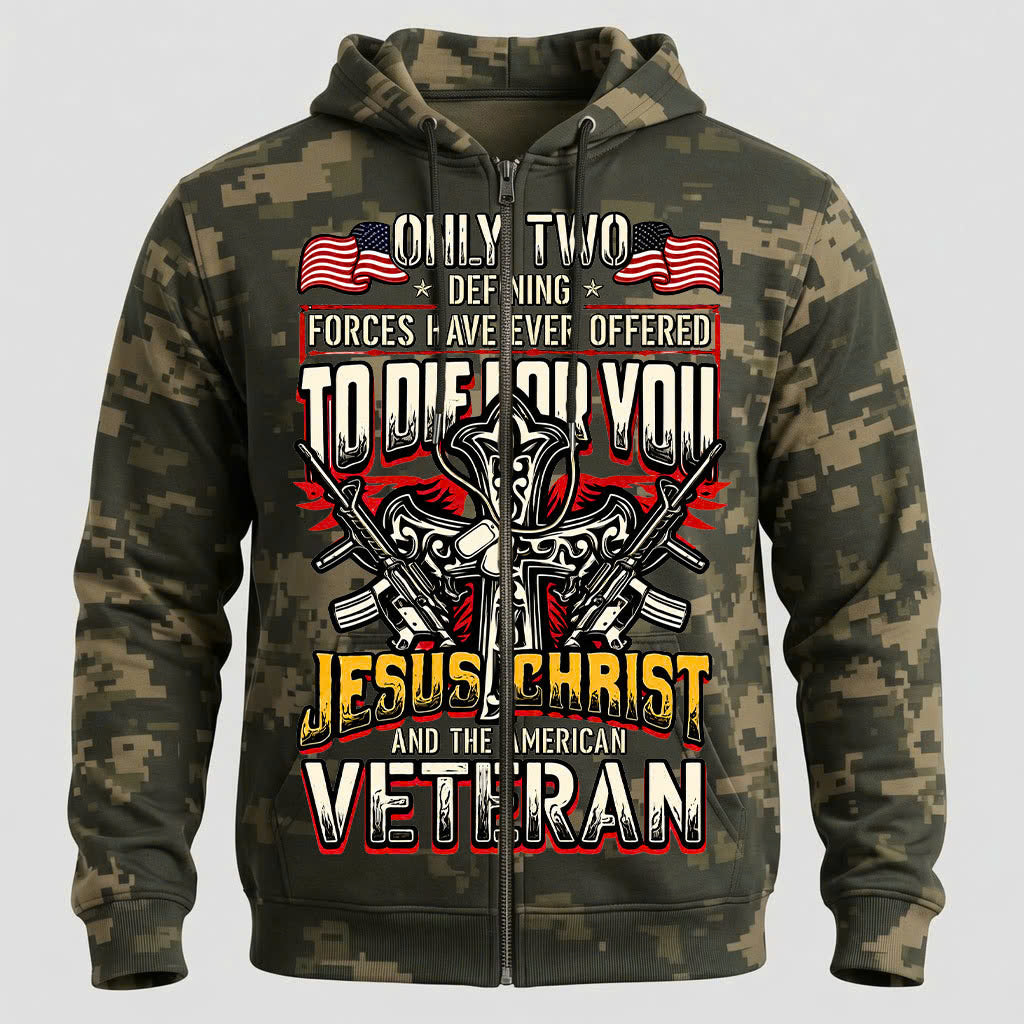 American Veteran Faith Shirt — Jesus Christ Veteran Graphic T-Shirt — Sweatshirt — Hoodie & Zip Hood - Custom Fan Apparel Image 7