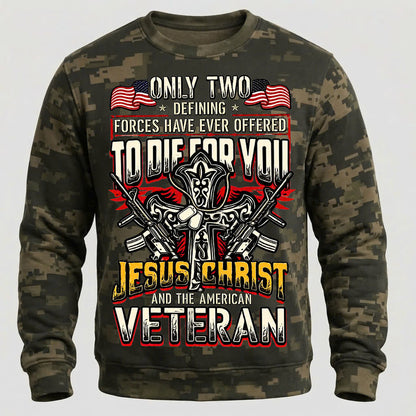 American Veteran Faith Shirt — Jesus Christ Veteran Graphic T-Shirt — Sweatshirt — Hoodie & Zip Hood - Custom Fan Apparel Image 3