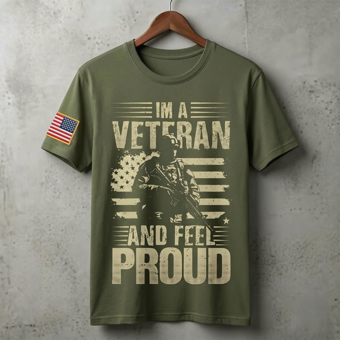 American Veteran Faith Shirt — Jesus Christ Veteran Graphic T-Shirt — Sweatshirt — Hoodie & Zip Hood - Custom Fan Apparel Image 1