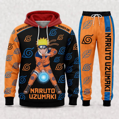 Uzumaki Naruto Hoodie & Sweatpants Tracksuit Set — Naruto Shippuden Inspired - Custom Fan Apparel Image 8