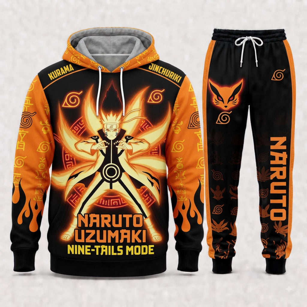 Uzumaki Naruto Hoodie & Sweatpants Tracksuit Set — Naruto Shippuden Inspired - Custom Fan Apparel Image 9