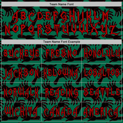 Custom Kelly Green Red-Black 3D Halloween Horror Night Trick Treat Party Costume Ideas Sports Pullover Sweatshirt Hoodie