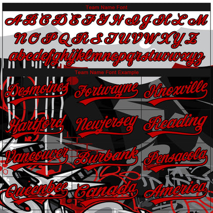 Custom Stitched Black Red Gray-White 3D Graffiti Splash Street Art Sports Pullover Sweatshirt Hoodie