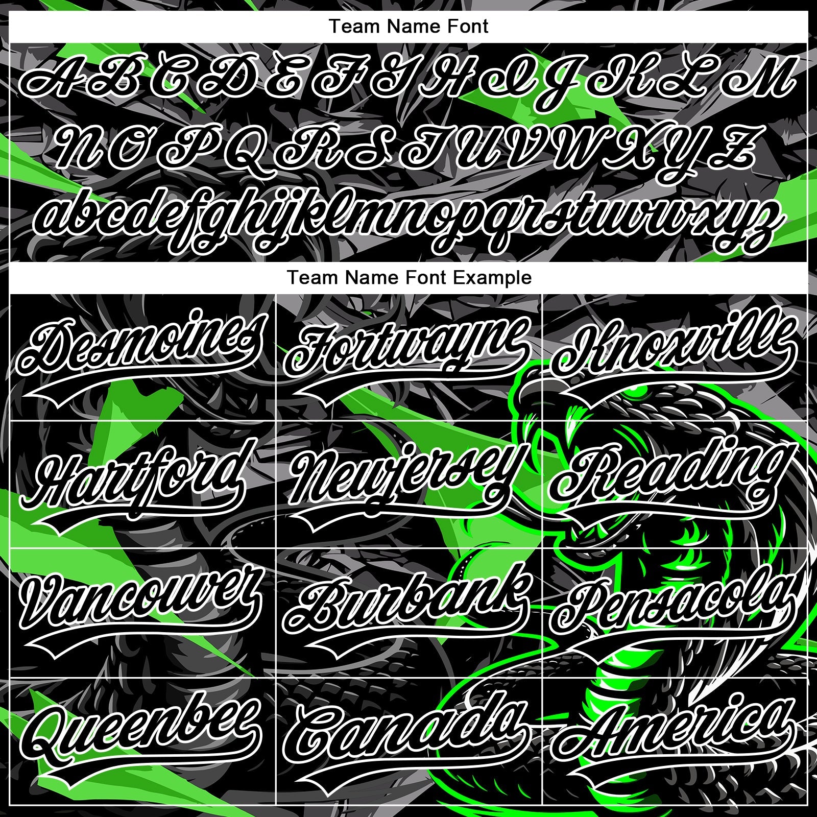 Custom Stitched Black Gray Green-White 3D Pattern Design Animal Snake Sports Pullover Sweatshirt Hoodie