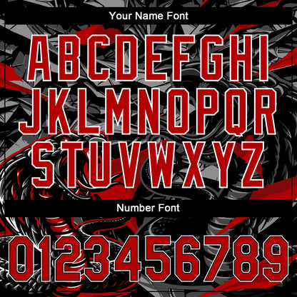 Custom Stitched Black Red Gray-White 3D Pattern Design Animal Snake Sports Pullover Sweatshirt Hoodie