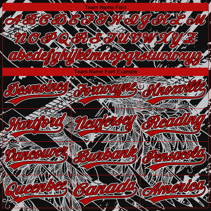 Custom Stitched Black Red Gray-White 3D Pattern Design Animal Eagle Sports Pullover Sweatshirt Hoodie