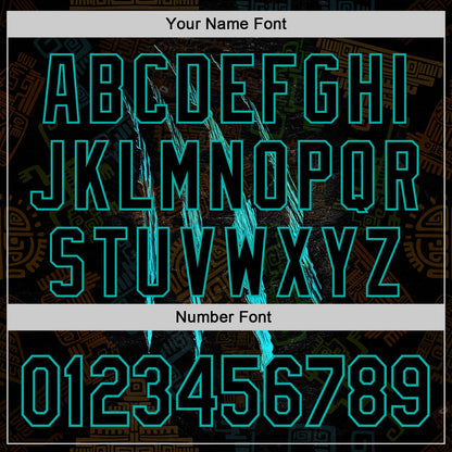 Custom Black Aqua 3D Pattern Design Scratch Tribal Sportswear Pullover Sweatshirt Hoodie