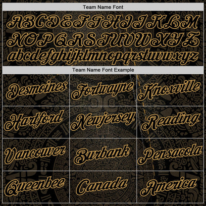 Custom Black Old Gold 3D Pattern Design Ethnic Tribal Sportswear Pullover Sweatshirt Hoodie