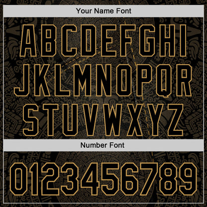 Custom Black Old Gold 3D Pattern Design Ethnic Tribal Sportswear Pullover Sweatshirt Hoodie