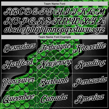Custom Stitched Green Black-White 3D Pattern Design Snake Skin Print Sportswear Pullover Sweatshirt Hoodie