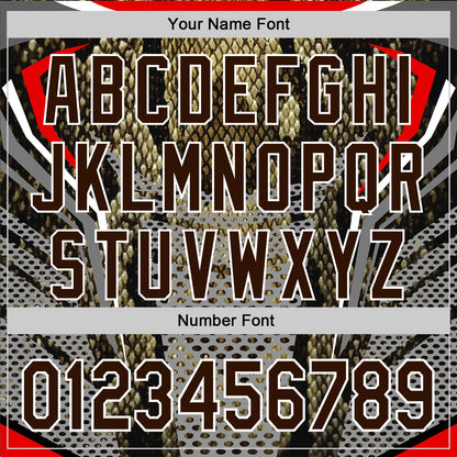 Custom Stitched Black Brown Red-White 3D Pattern Design Snake Skin Print Sportswear Pullover Sweatshirt Hoodie