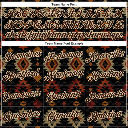 Custom Black Brown-City Cream 3D Pattern Design Western Cowboy Tribal Ethnic Sports Pullover Sweatshirt Hoodie