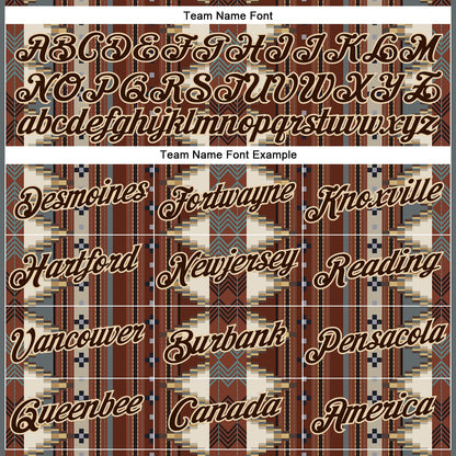 Custom Brown City Cream-Black 3D Pattern Design Western Cowboy Tribal Ethnic Sports Pullover Sweatshirt Hoodie