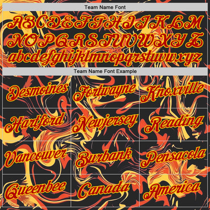 Custom Black Red-Yellow 3D Abstract Flame Sports Pullover Sweatshirt Hoodie
