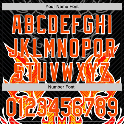 Custom Black Orange-White 3D Abstract Flame Sports Pullover Sweatshirt Hoodie