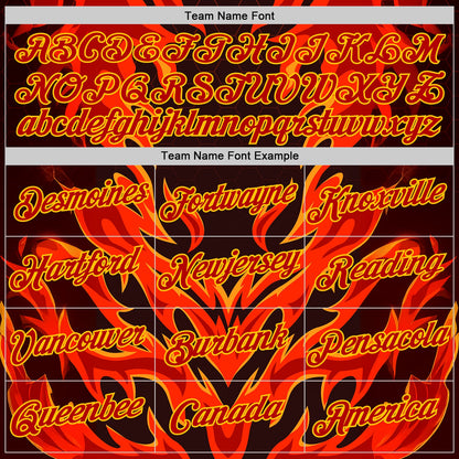 Custom Red Black-Yellow 3D Abstract Flame Sports Pullover Sweatshirt Hoodie
