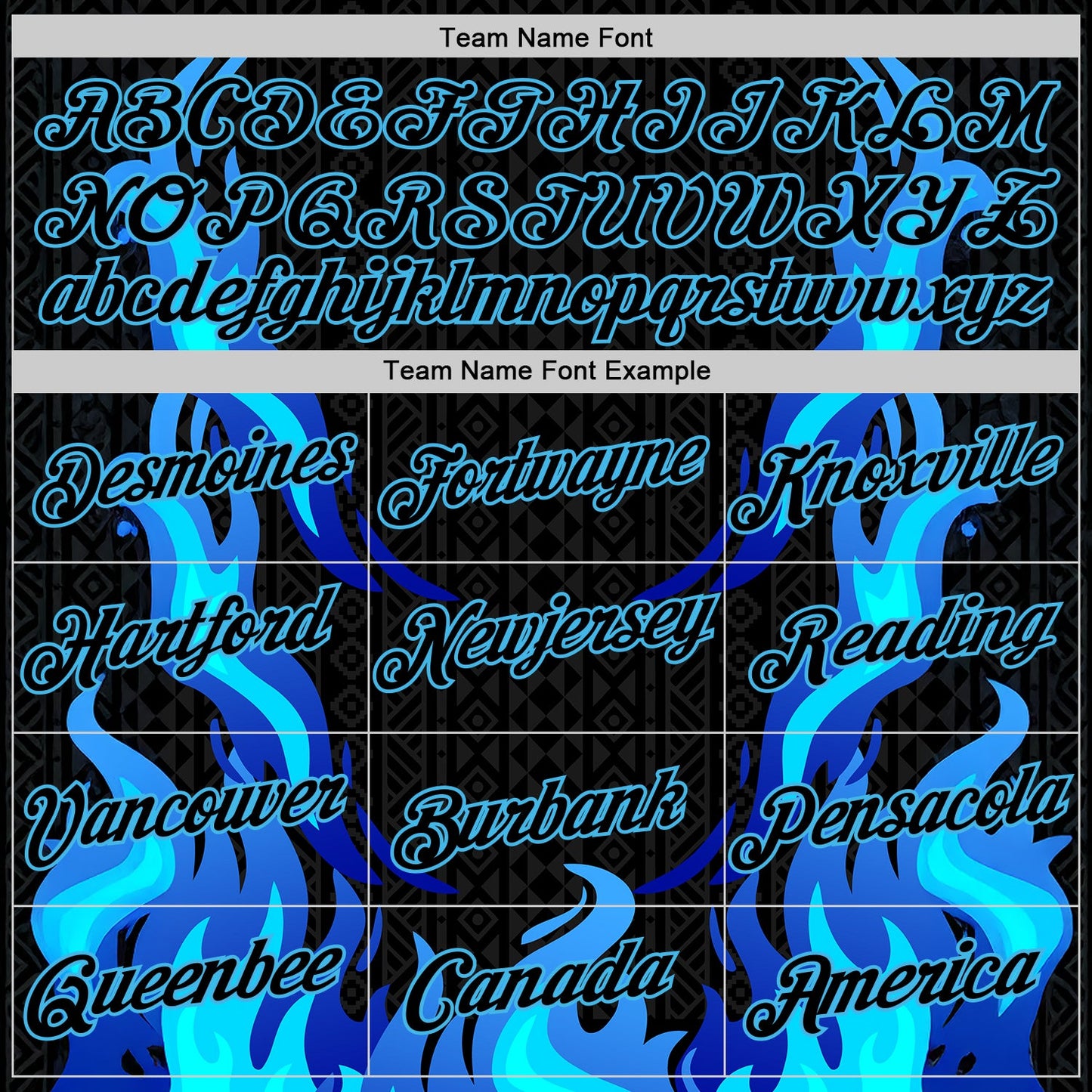 Custom Black Sky Blue 3D Abstract Flame Sports Pullover Sweatshirt Hoodie