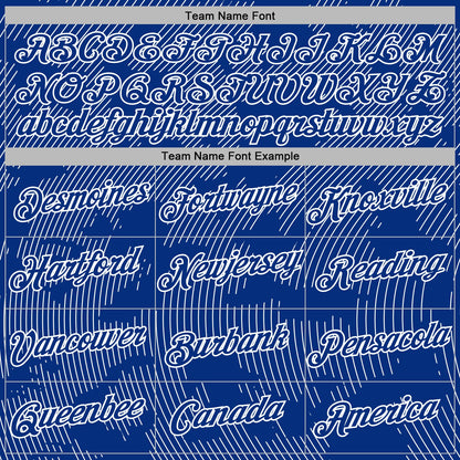 Custom Stitched Royal White Curve Lines Sports Pullover Sweatshirt Hoodie