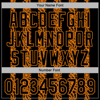 Custom Stitched Black Bay Orange Abstract Shape Pattern Sports Pullover Sweatshirt Hoodie