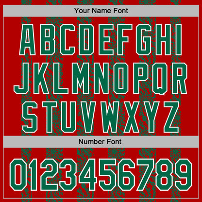 Custom Stitched Red Kelly Green-White Abstract Shape Pattern Sports Pullover Sweatshirt Hoodie