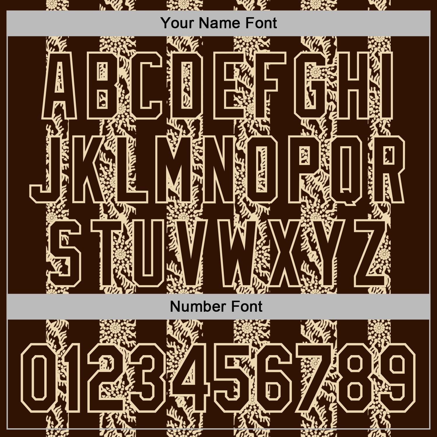 Custom Stitched Brown Cream Abstract Shape Pattern Sports Pullover Sweatshirt Hoodie