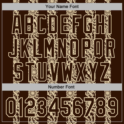 Custom Stitched Brown Cream Abstract Shape Pattern Sports Pullover Sweatshirt Hoodie