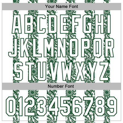 Custom Stitched White Green Abstract Shape Pattern Sports Pullover Sweatshirt Hoodie