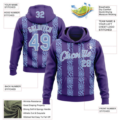 Custom Stitched Purple Light Blue-White Abstract Shape Pattern Sports Pullover Sweatshirt Hoodie