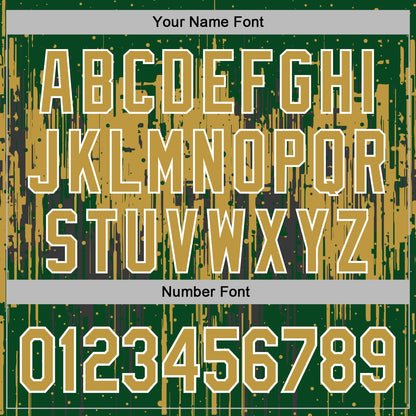 Custom Stitched Green Old Gold-White Dripping Splatter Sports Pullover Sweatshirt Hoodie