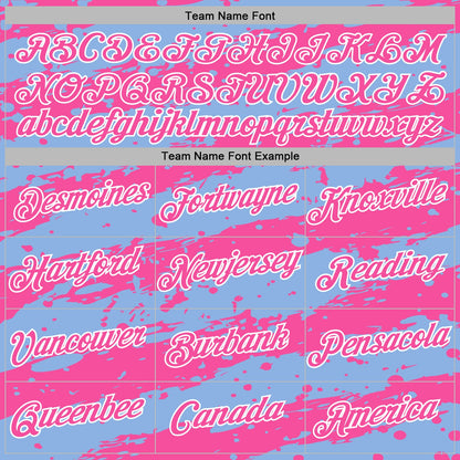 Custom Stitched Light Blue Pink-White Splash Torn Paper Style Sports Pullover Sweatshirt Hoodie
