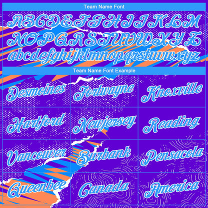 Custom Stitched Purple Light Blue Orange-White 3D Pattern Design Sports Pullover Sweatshirt Hoodie