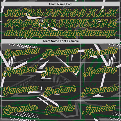 Custom Stitched Black Green Old Gold-White 3D Pattern Design Line Sports Pullover Sweatshirt Hoodie