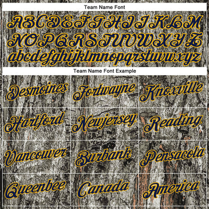 Custom Stitched Gray Navy-Gold 3D Pattern Design Tree Camo Hunting Sports Pullover Sweatshirt Hoodie