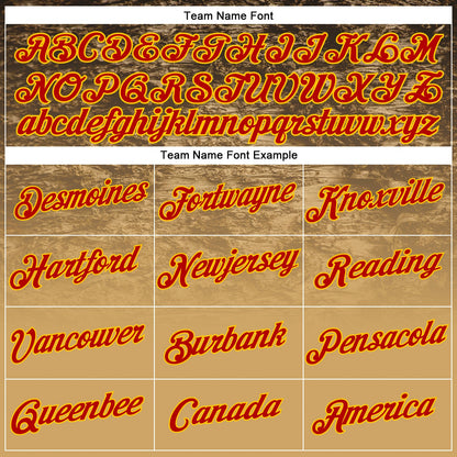 Custom Stitched Old Gold Red-Yellow 3D Pattern Design Tree Camo Gradient Hunting Sports Pullover Sweatshirt Hoodie