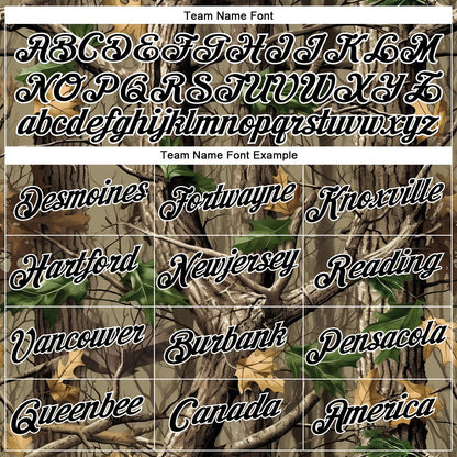 Custom Stitched Old Gold Black-White 3D Pattern Design Tree Camo Hunting Sports Pullover Sweatshirt Hoodie