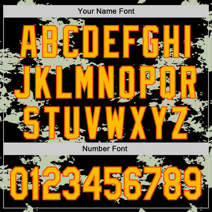 Custom Stitched Black Gold-Orange 3D Pattern Design Camo Sportswear Pullover Sweatshirt Hoodie