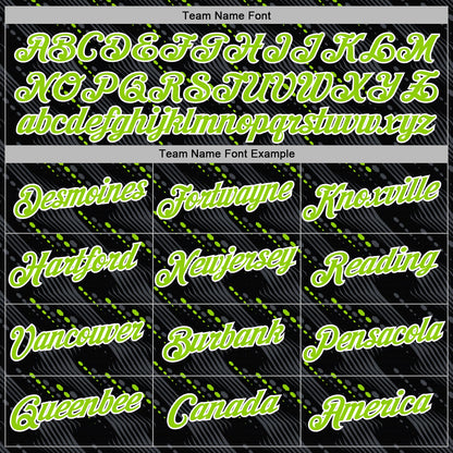 Custom Stitched Black Neon Green-White Slant Lines Sports Pullover Sweatshirt Hoodie