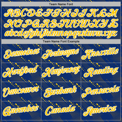 Custom Stitched Royal Yellow-White Slant Lines Sports Pullover Sweatshirt Hoodie