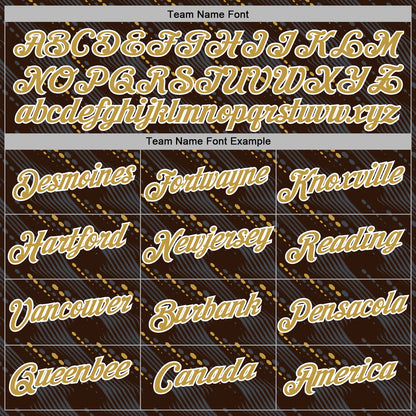 Custom Stitched Brown Old Gold-White Slant Lines Sports Pullover Sweatshirt Hoodie