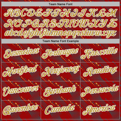 Custom Stitched Red Old Gold-White Slant Lines Sports Pullover Sweatshirt Hoodie