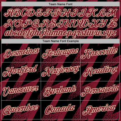Custom Stitched Black Crimson-Cream Zigzag Shape Sports Pullover Sweatshirt Hoodie
